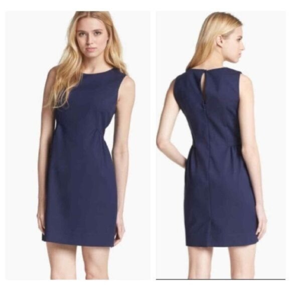 Kate Spade New York Rhys Sleeveless Sheath Dress Navy Blue Size 4 Elegant Classi - Picture 1 of 9